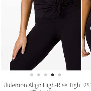 Lululemon align twist top 28 inch high rise leggings size 4